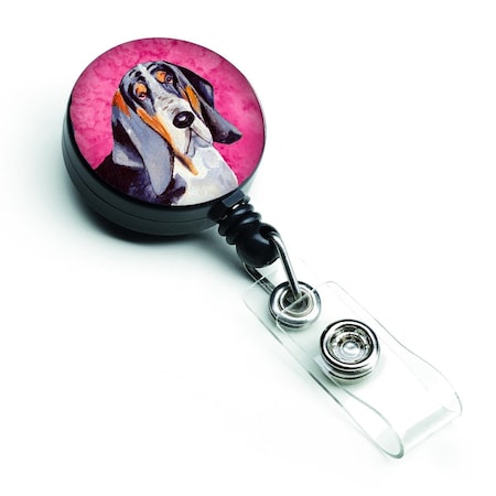 CAROLINES TREASURES Pink Basset Hound Retractable Badge Reel LH9372PKBR